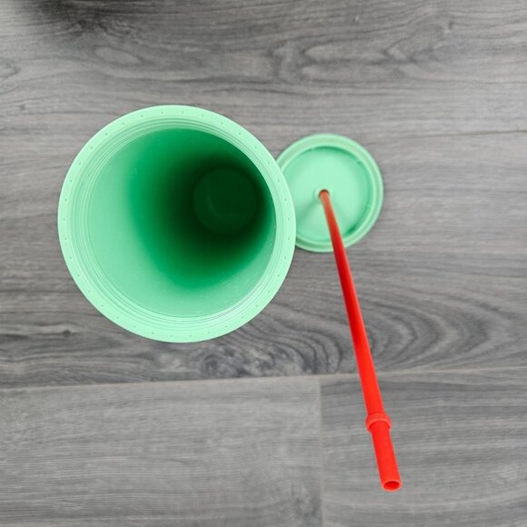 Starbucks Christmas Cold Travel Cup 24 floz Tumbler Straw Glitter Insulated Tree - Picture 6 of 7